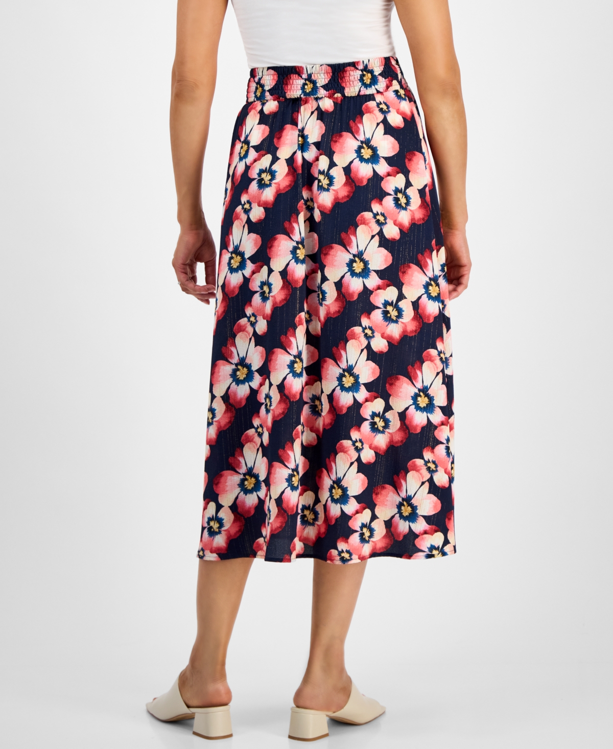 Jm Collection Women's Printed Jacquard Midi Skirt, Macy's Exclusive In Multi