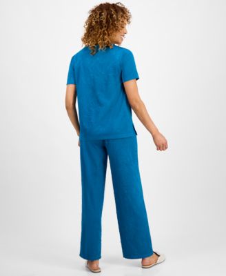 Women's Ring Detail Top & Textured Knit Pants