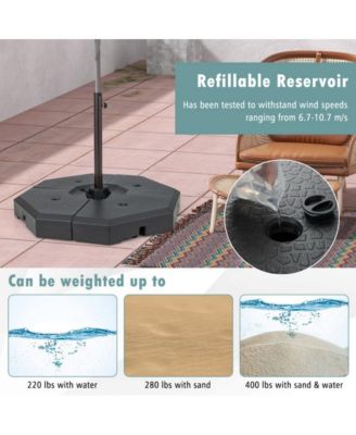4 Pieces Patio Cantilever Offset Umbrella Weights Base Plate Set