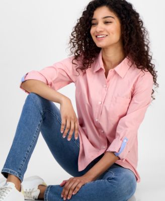 Women's Roll-Tab Button-Front Shirt