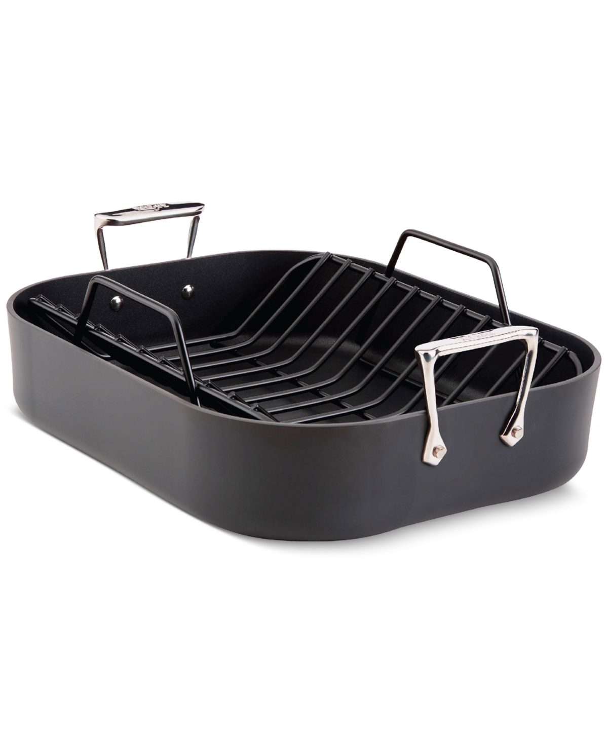 All-clad Ha1 Expert Cookware Nonstick 13" X 16" Roaster With Rack In Black