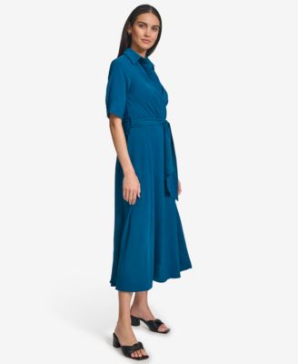 Women's Collared Short-Sleeve Shirtdress