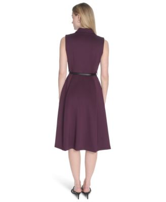 Women's Sleeveless Scuba A-Line Dress