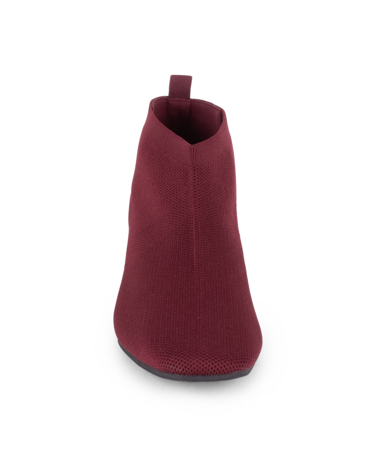 Tahari Corniche Block Heel Knit Bootie In Burgundy