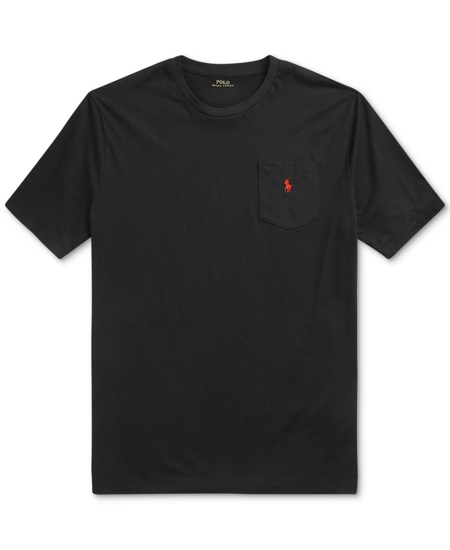 Мужская футболка Polo Ralph Lauren Big & Tall Crew-Neck Pocket, цвет: Чёрный — фото 5