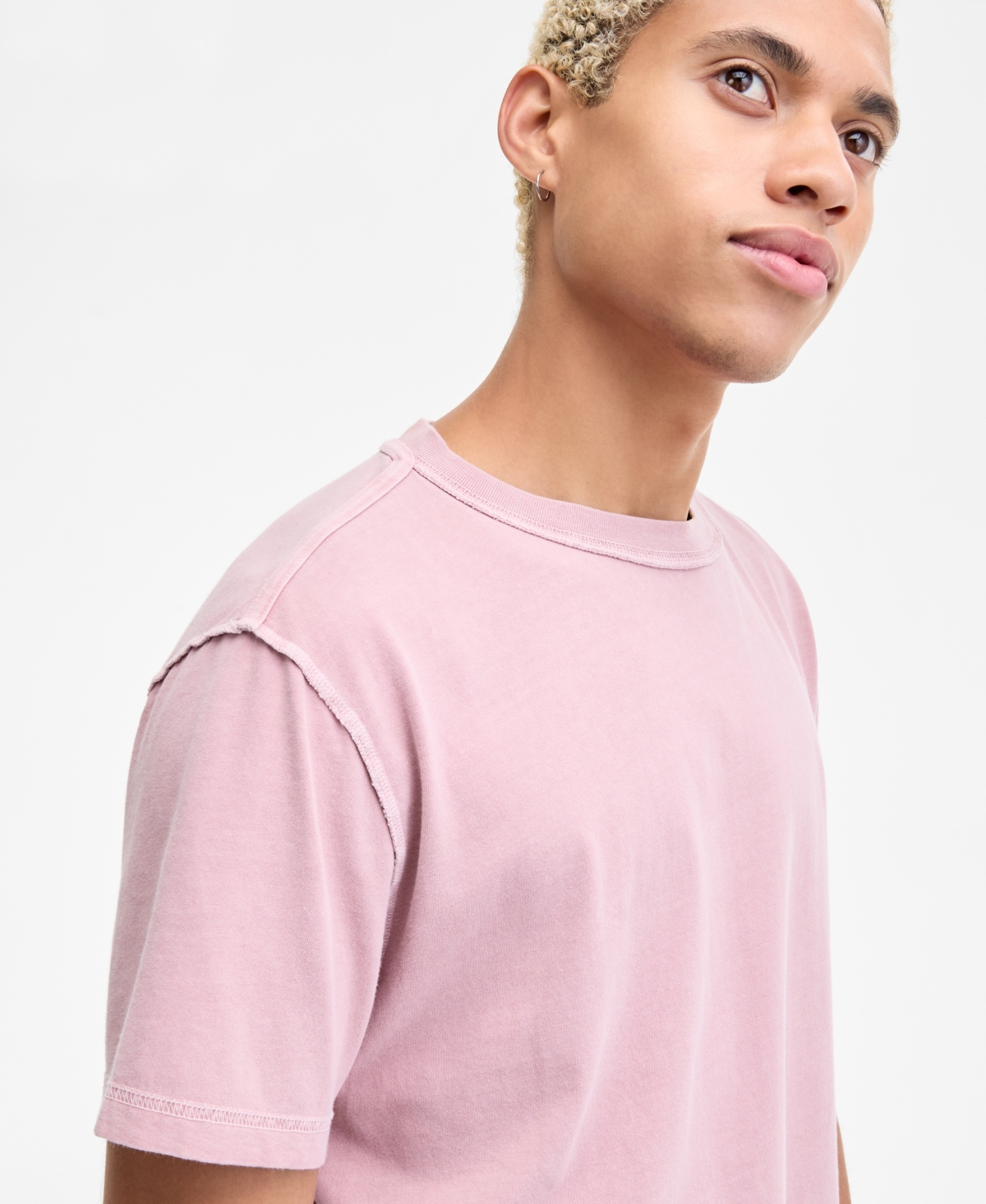 Sun + Stone Men's Inside Out Regular-fit T-shirt, Exclusively At Macy's In Pink
