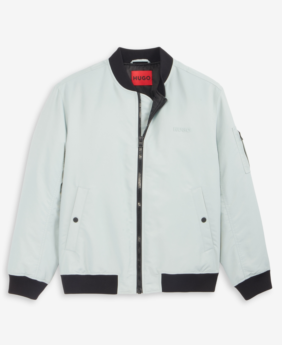Hugo Boss Hugo By  Men's Baken2435 Slim-fit Satin Bomber Jacket In Blue