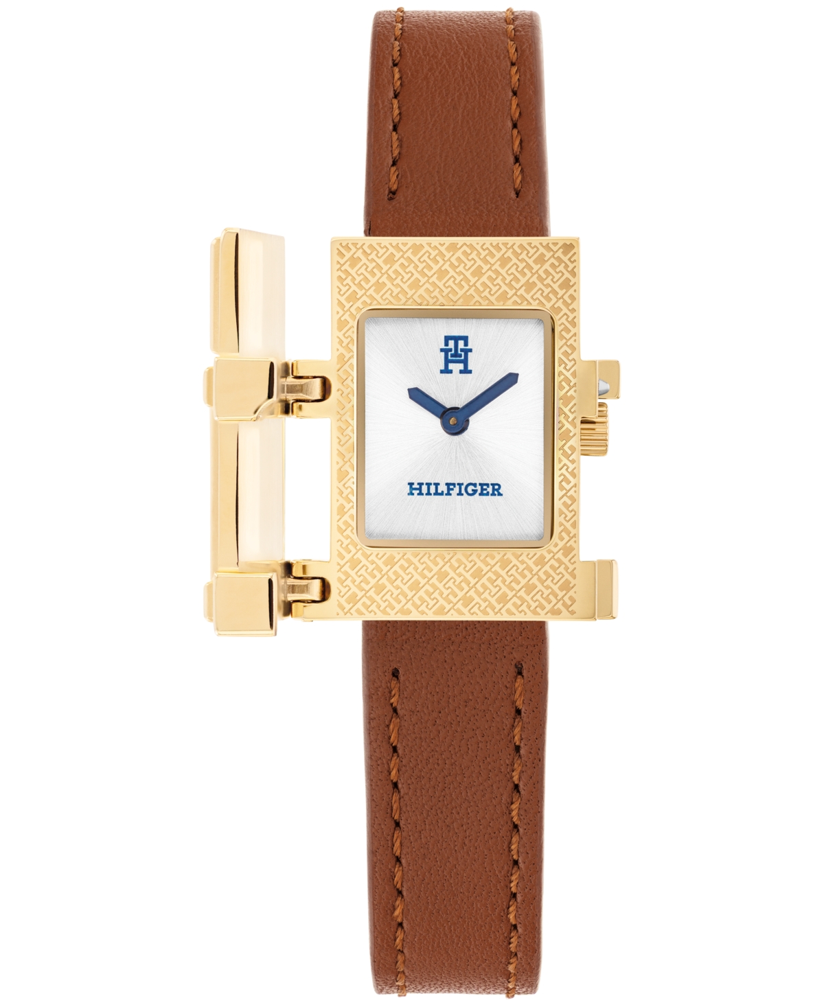 Tommy Hilfiger Women's Quartz Brown Leather Strap Watch, 21mm In Silver