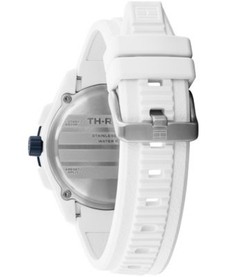 Men's Chronograph White Silicone Strap Watch, 44mm