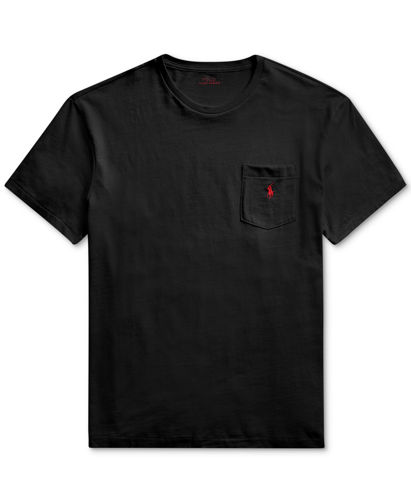 Мужская футболка Polo Ralph Lauren Classic-Fit Crewneck Pocket, цвет: Чёрный — фото 10