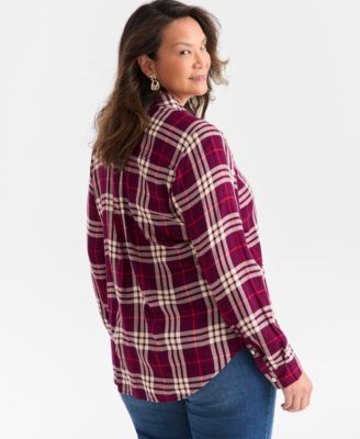 Plus Size Plaid Perfect Shirt, Macy's Exclusive 