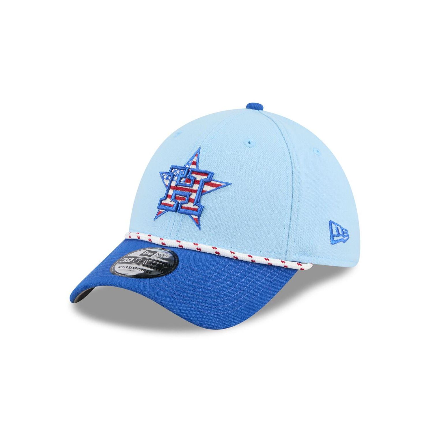 Men's Light Blue/Blue Houston Astros 2025 Fourth of July 39THIRTY Flex Hat