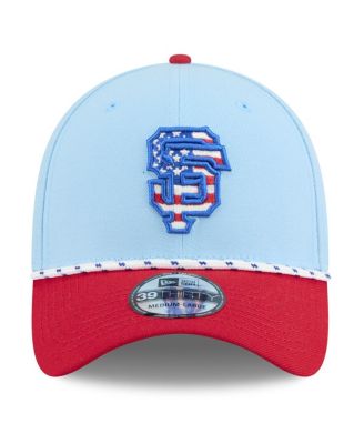 Men's Light Blue/Red San Francisco Giants 2025 Fourth of July 39THIRTY Flex Hat