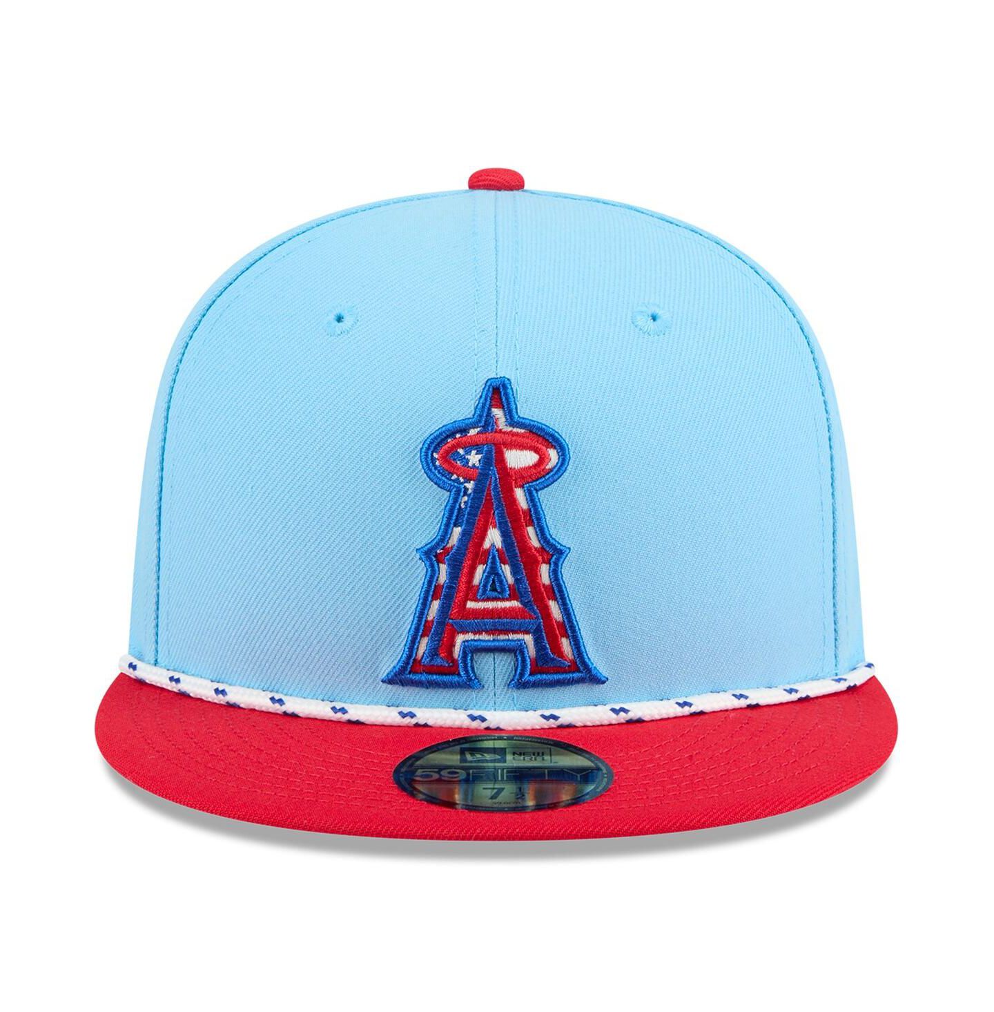 Мужская кепка New Era Light Blue/Red Los Angeles Angels 2025 Fourth of July 59FIFTY Fitted Hat — фото 4