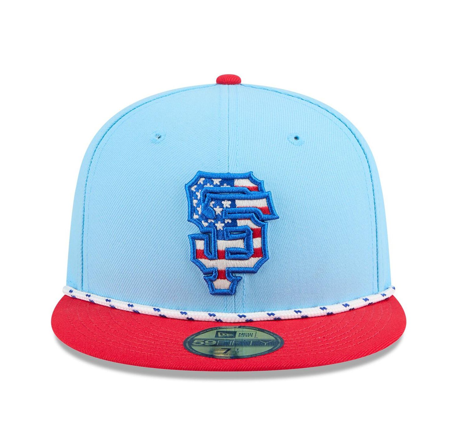 Men's Light Blue/Red San Francisco Giants 2025 Fourth of July 59FIFTY Fitted Hat