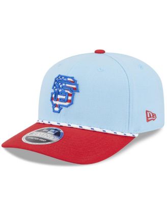 New Era - Men's Light Blue/Red San Francisco Giants 2025 Fourth of July 9SEVENTY Adjustable Hat