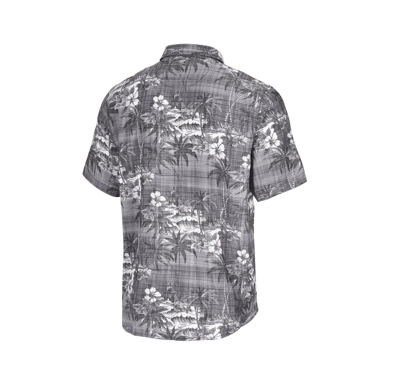 Men's Black Philadelphia Eagles Coconut Point Isla Palmetta Camp Button-Up Shirt