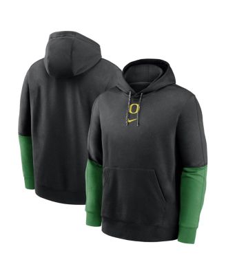 Nike - Men's Black/Green Oregon Ducks 2024 Sideline Club Pullover Hoodie