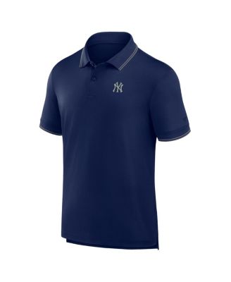 Men's Navy New York Yankees Front Office Move Mono Pique Polo Shirt