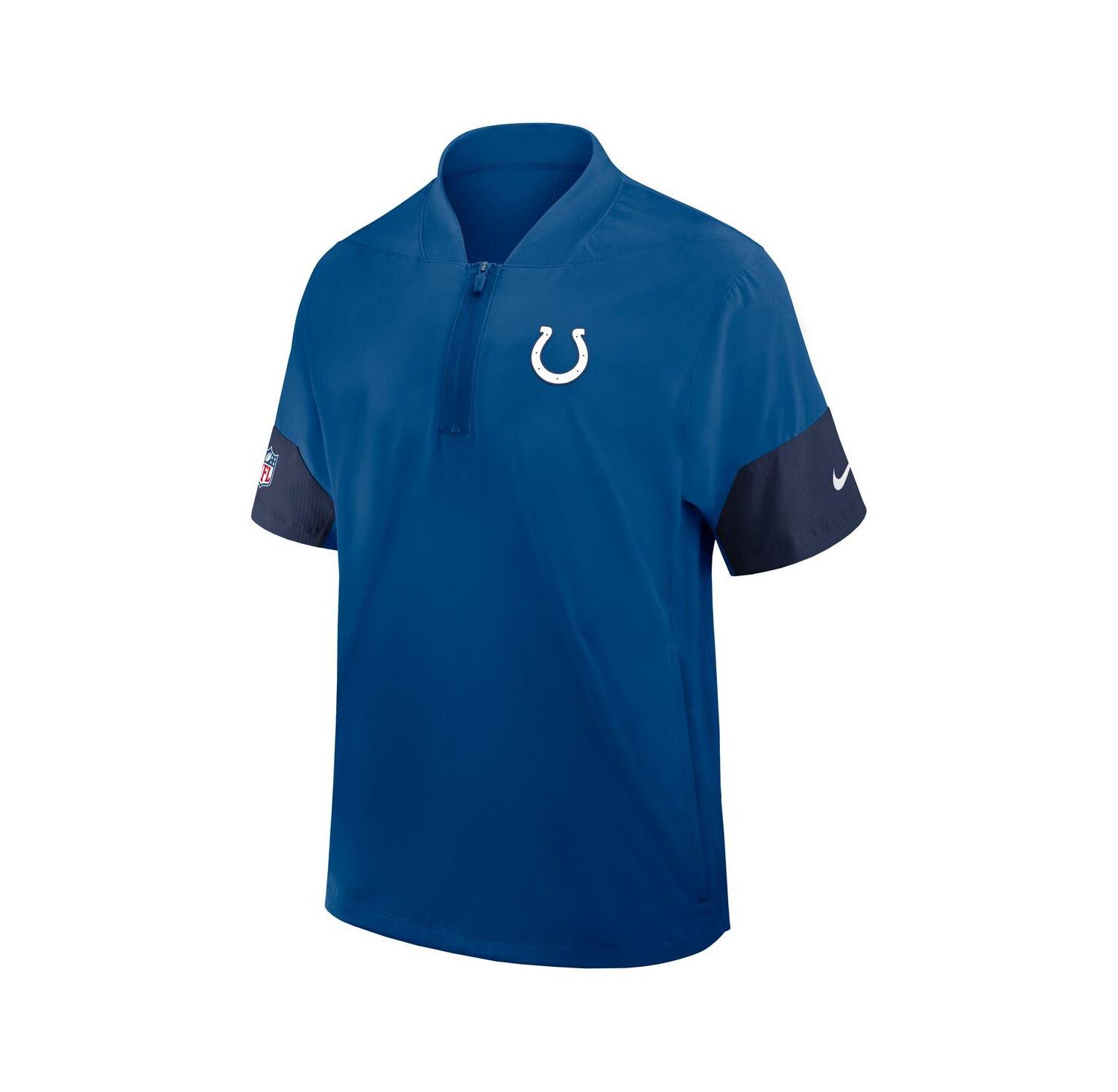 Men's Royal Indianapolis Colts Sideline Short Sleeve Quarter-Zip Performance Coach Jacket