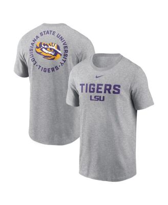 Nike - Men's Heather Gray LSU Tigers Campus 2-Hit T-Shirt