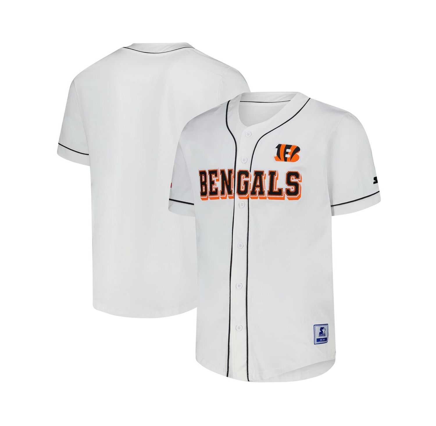 Men's White Cincinnati Bengals Relay Full-Button Baseball Jersey