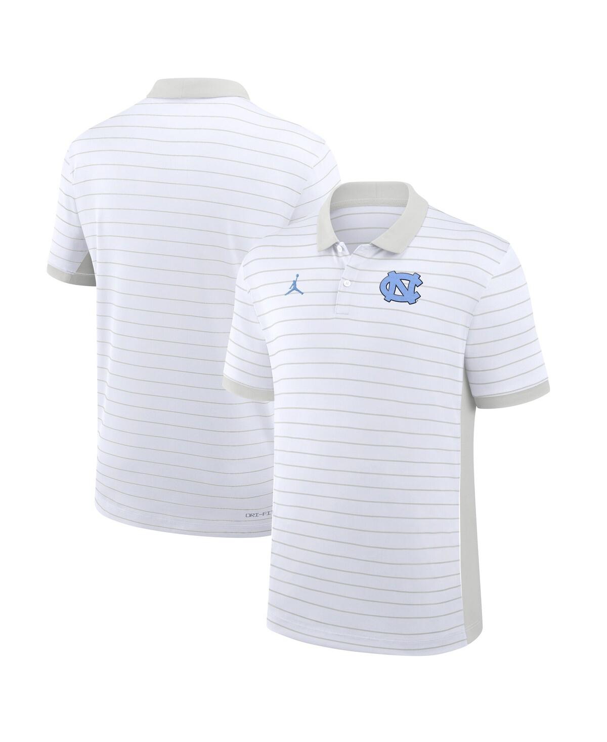 Men's White North Carolina Tar Heels 2025 Early Season Coaches Sideline Victory Stripe Performance Polo Shirt - White