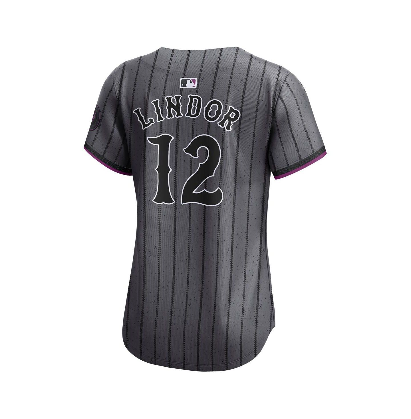 Женский топ Nike Francisco Lindor Gray New York Mets City Connect Limited Jersey — фото 3