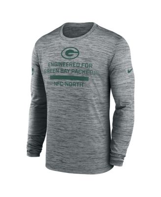 Men's Gray Green Bay Packers Sideline Velocity Performance Long Sleeve T-Shirt