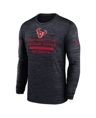Men's Navy Houston Texans Sideline Velocity Performance Long Sleeve T-Shirt