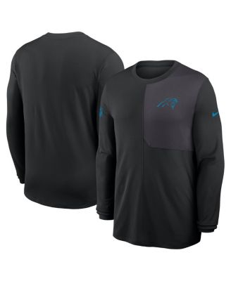 Nike - Men's Black Carolina Panthers Sideline Coach UV Performance Long Sleeve T-Shirt
