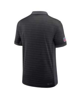 Men's Black Cincinnati Bengals Sideline Victory Stripe Performance Polo Shirt