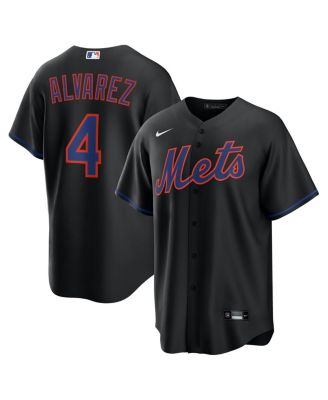 Nike - Men's Francisco Alvarez Black New York Mets Alternate Replica Jersey