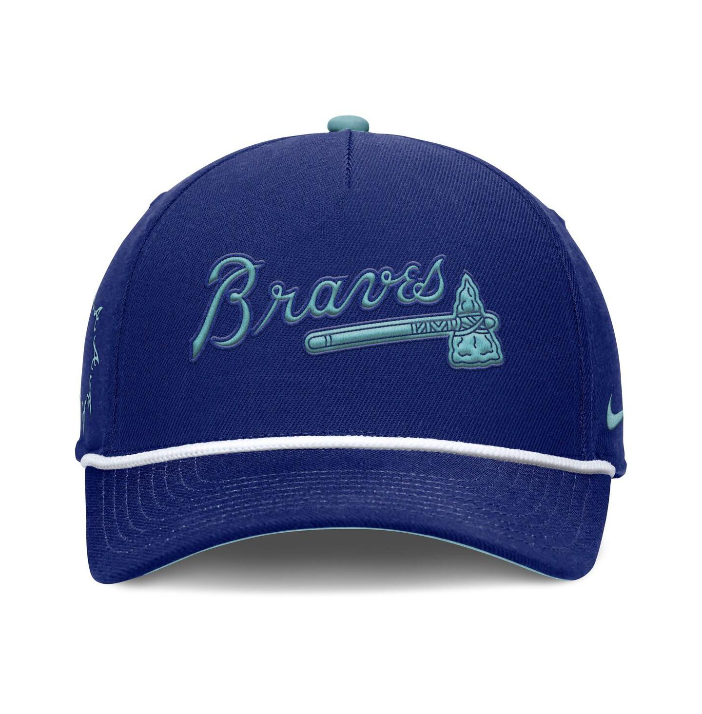 Мужская кепка Nike Royal Atlanta Braves Father's Day Rise Adjustable Hat — фото 2