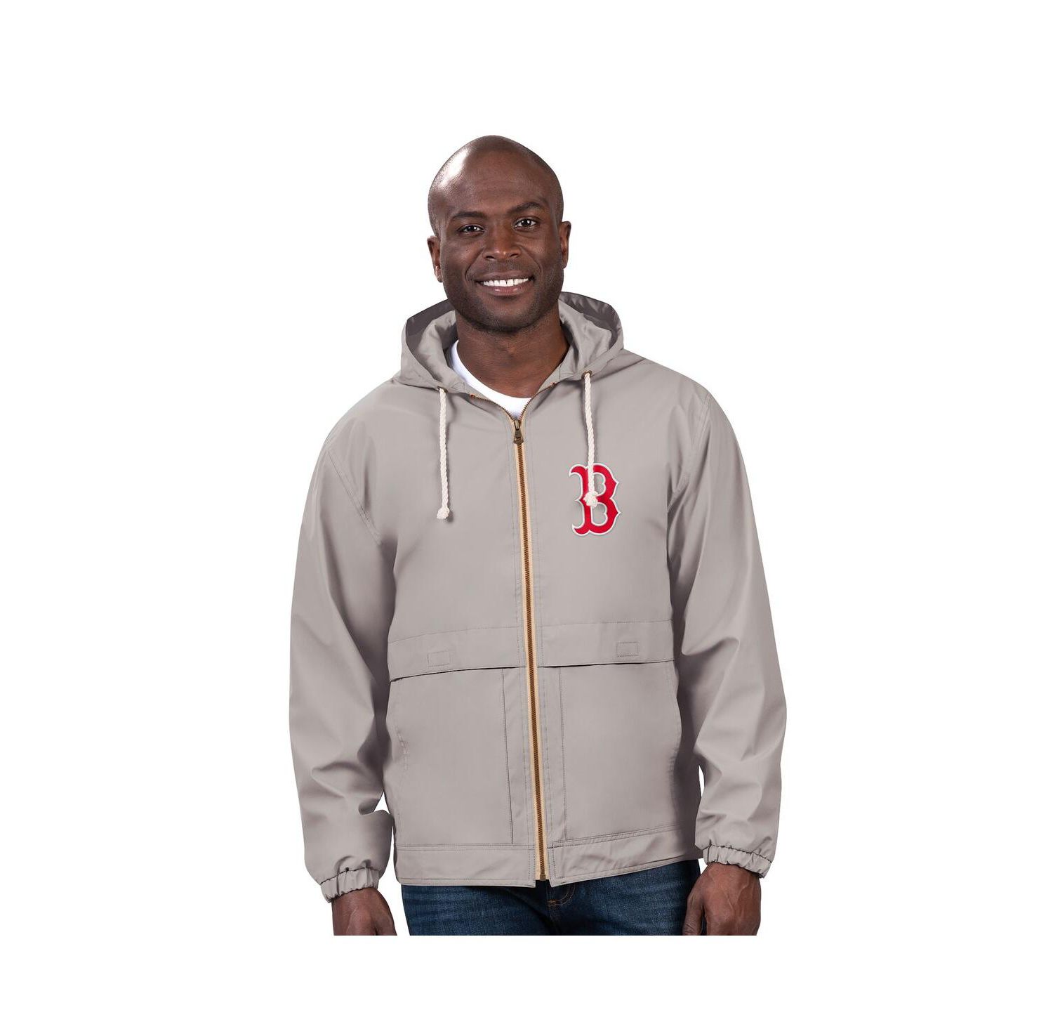 Men's Gray Boston Red Sox Full-Zip Rain Jacket