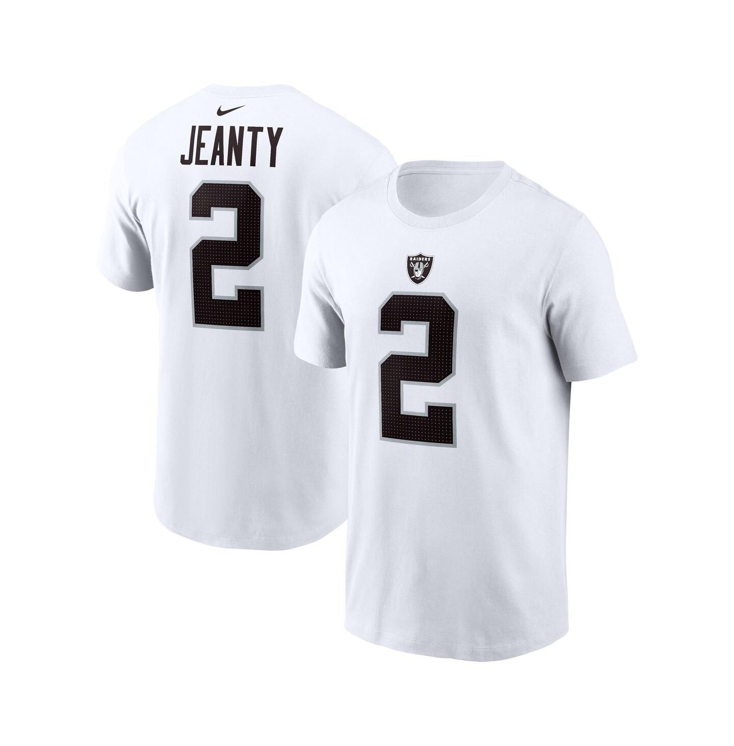 Мужская футболка Nike Ashton Jeanty White Las Vegas Raiders 2025 NFL Draft First Round Pick Player Name & Number — фото 1