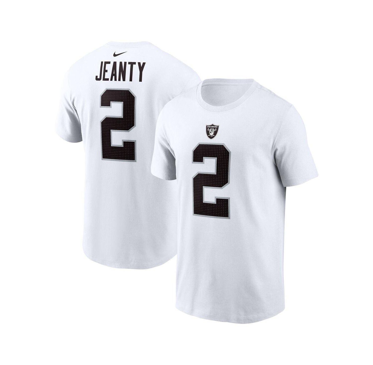 Men's Ashton Jeanty White Las Vegas Raiders 2025 NFL Draft First Round Pick Player Name & Number T-Shirt