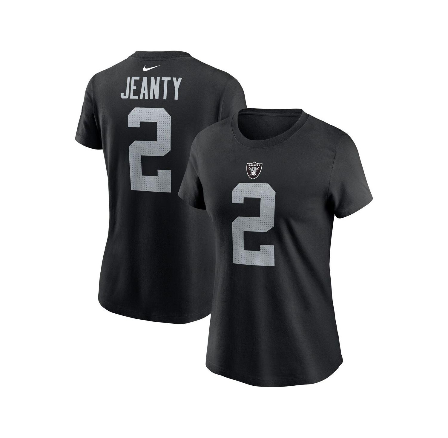 Women's Ashton Jeanty Black Las Vegas Raiders 2025 NFL Draft First Round Pick Name & Number T-Shirt