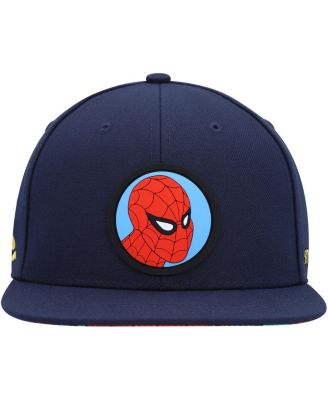Big Boys and Girls Navy Spiderman Comic Snapback Hat