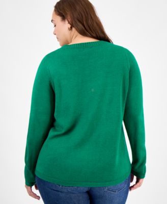Plus Size Candy-Tree Crewneck Sweater 