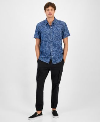 Men's Printed Denim Shirt, Macy's Exclusive