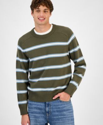 Sun + Stone - Men's Striped Crewneck Sweater, Macy's Exclusive