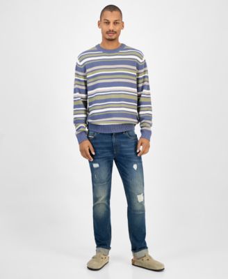 Men's Striped Crewneck Sweater, Macy's Exclusive
