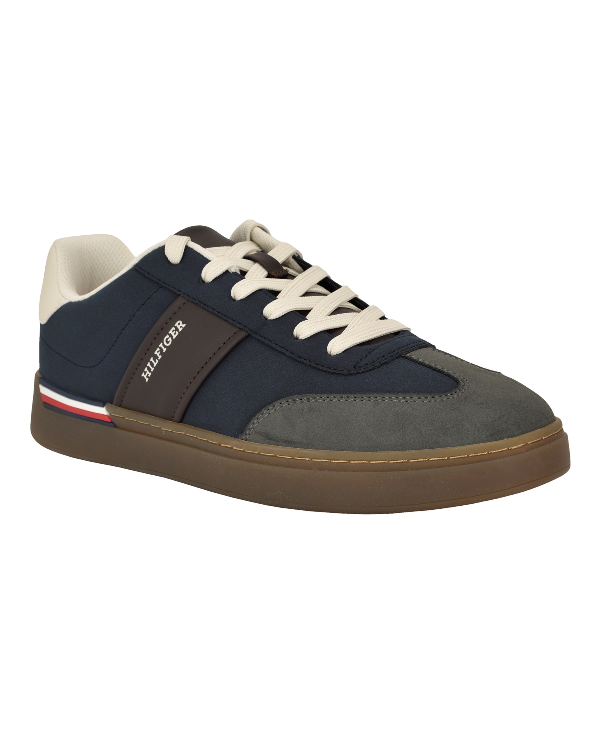 Men's Jivlin T-Toe Fashion Sneakers - White, Dark blue multi