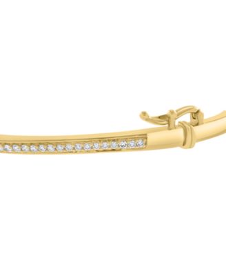 EFFY&reg; Lab Grown Diamond Three Stone Swirl Bangle Bracelet (1-7/8 ct. t.w.) in 14k Gold