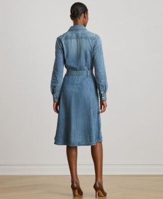 Women's Belted Denim Shirtdress