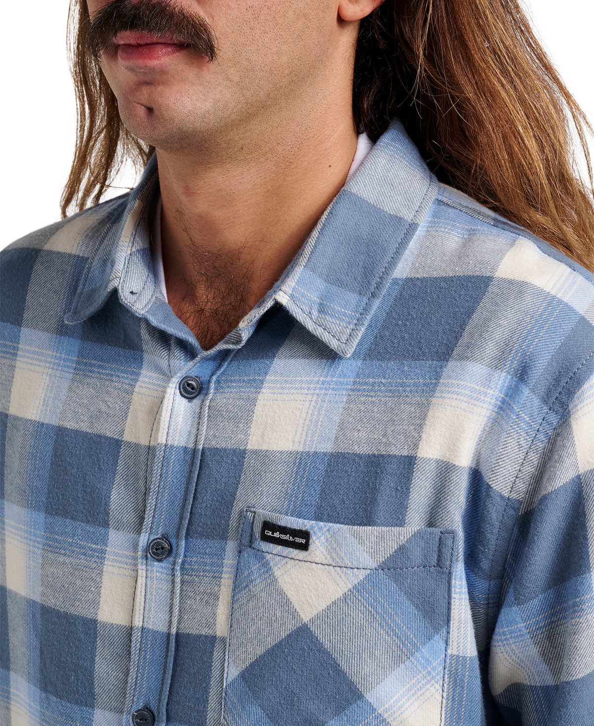 Quiksilver Penmar Check Cotton Flannel Button-up Shirtr In Blue