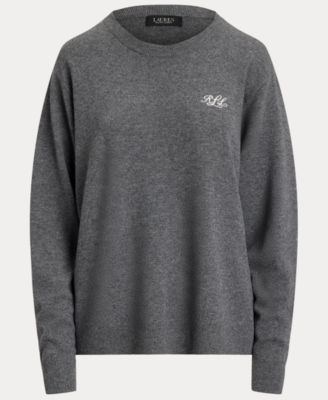 Women's Embroidered Cashmere Crewneck Sweater