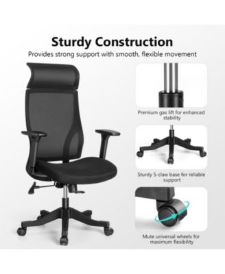 Mesh Office Chair Ergonomic Recliner Chair with 3D Adjustable Armrests & Lumbar Support
