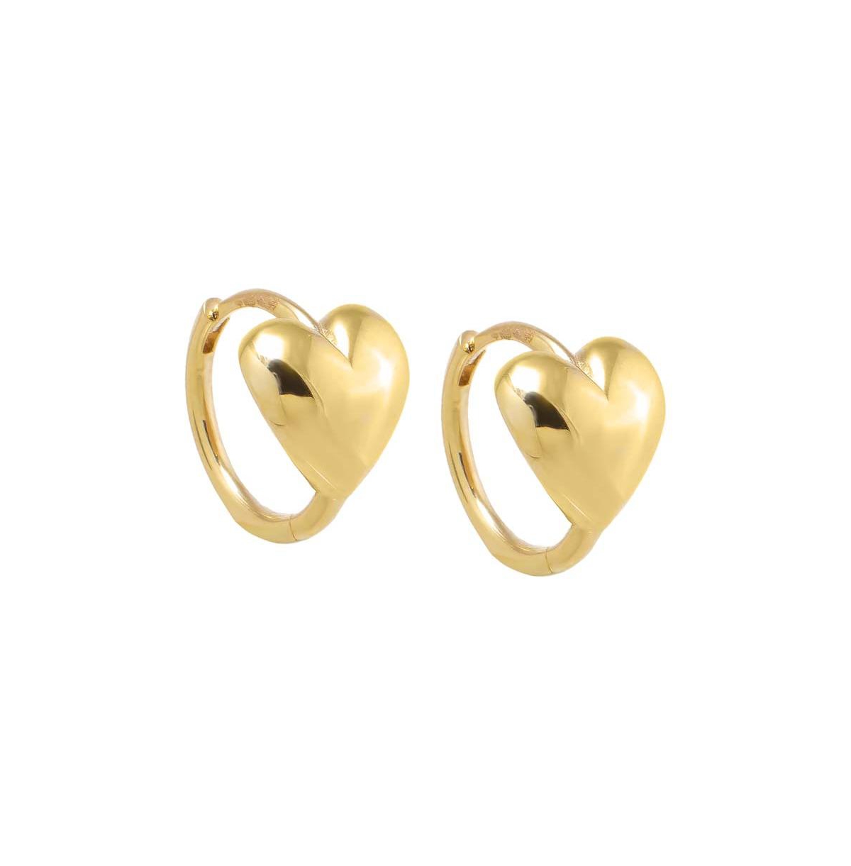 Solid Heart Huggie Earring 14K - 14k gold
